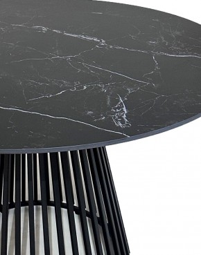 Стол TERNI 120 MATT BLACK MARBLE SOLID CERAMIC Черный мрамор матовый, керамика /Черн.каркас, ®DISAUR в Игриме - igrim.ok-mebel.com | фото 4