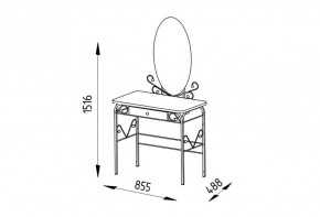 Столик дамский с ящиком ЛДСП белый/белый в Игриме - igrim.ok-mebel.com | фото 2