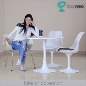 Стул Barneo N-8 Tulip style белый с черной подушкой в Игриме - igrim.ok-mebel.com | фото 4