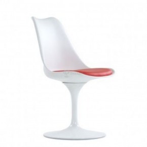Стул Barneo N-8 Tulip style белый с красной подушкой в Игриме - igrim.ok-mebel.com | фото