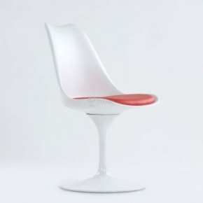 Стул Barneo N-8 Tulip style белый с красной подушкой в Игриме - igrim.ok-mebel.com | фото 3