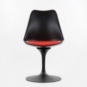 Стул Barneo N-8 Tulip style черный с красной подушкой в Игриме - igrim.ok-mebel.com | фото