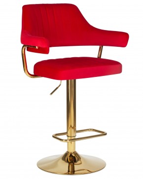 Стул барный DOBRIN CHARLY GOLD, красный велюр (MJ9-45) в Игриме - igrim.ok-mebel.com | фото
