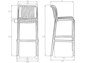 Стул барный DOBRIN CHLOE BAR, темно-серый в Игриме - igrim.ok-mebel.com | фото 6