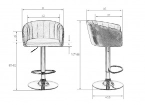Стул барный DOBRIN DARCY GOLD, розовый велюр (1922-16) в Игриме - igrim.ok-mebel.com | фото 9