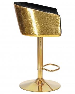 Стул барный DOBRIN DARCY GOLD SHINY, черный велюр с золотыми пайетками в Игриме - igrim.ok-mebel.com | фото 3