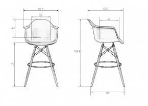 Стул барный DOBRIN DAW BAR, ножки светлый бук, цвет белый в Игриме - igrim.ok-mebel.com | фото 7
