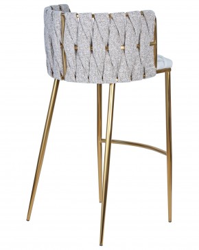 Стул барный DOBRIN EMMA GOLD, белый PU (T-01), белая ткань (F-49) в Игриме - igrim.ok-mebel.com | фото 4