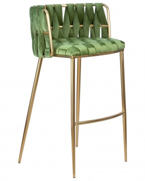 Стул барный DOBRIN EMMA GOLD, зеленый велюр (VF-08) в Игриме - igrim.ok-mebel.com | фото 2