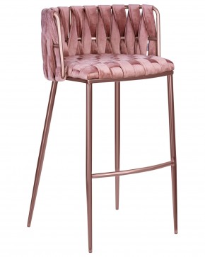Стул барный DOBRIN EMMA ROSE GOLD, розовый велюр (VF-10) в Игриме - igrim.ok-mebel.com | фото