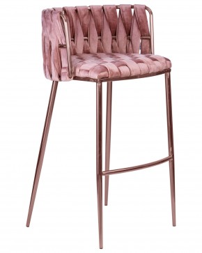 Стул барный DOBRIN EMMA ROSE GOLD, розовый велюр (VF-10) в Игриме - igrim.ok-mebel.com | фото 2