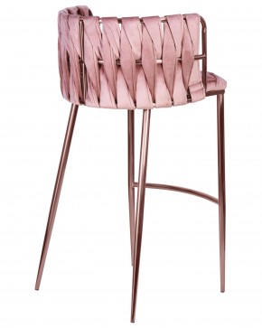 Стул барный DOBRIN EMMA ROSE GOLD, розовый велюр (VF-10) в Игриме - igrim.ok-mebel.com | фото 4