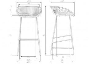 Стул барный DOBRIN FRANK, светло-серый в Игриме - igrim.ok-mebel.com | фото 9