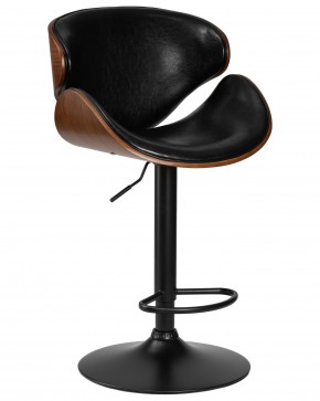 Стул барный DOBRIN KARTER BLACK, коричневый орех дерево (BWW), черный PU в Игриме - igrim.ok-mebel.com | фото