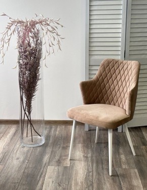 Стул HERMAN 360 град. БЕЖЕВЫЙ #5, велюр / белый каркас М-City в Игриме - igrim.ok-mebel.com | фото 3