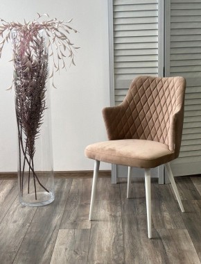 Стул HERMAN 360 град. БЕЖЕВЫЙ #5, велюр / белый каркас М-City в Игриме - igrim.ok-mebel.com | фото 4