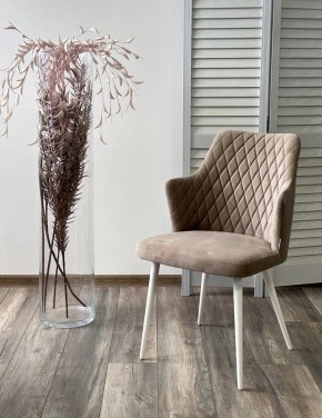Стул HERMAN 360 град. ЛАТТЕ #25, велюр / белый каркас М-City в Игриме - igrim.ok-mebel.com | фото 2