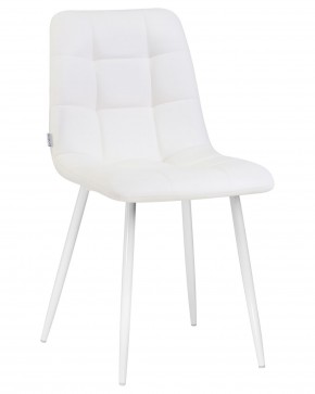 Стул обеденный DOBRIN ALEX, белые ножки, белая экокожа (P-02) в Игриме - igrim.ok-mebel.com | фото