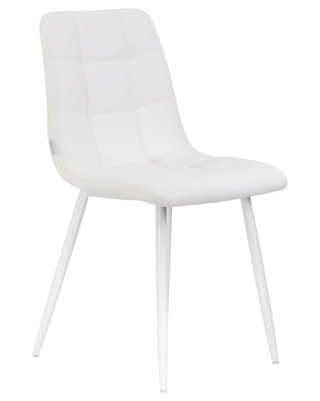 Стул обеденный DOBRIN ALEX, белые ножки, белая экокожа (P-02) в Игриме - igrim.ok-mebel.com | фото 2