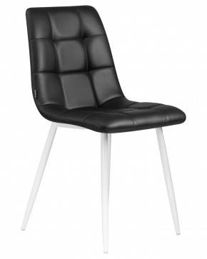 Стул обеденный DOBRIN ALEX, белые ножки, чёрная экокожа (P-01) в Игриме - igrim.ok-mebel.com | фото 2