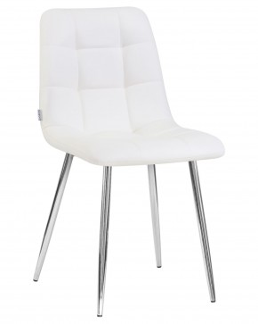 Стул обеденный DOBRIN ALEX, хром ножки, белая экокожа (P-02) в Игриме - igrim.ok-mebel.com | фото 2