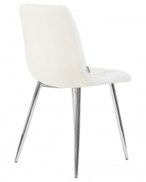 Стул обеденный DOBRIN ALEX, хром ножки, белая экокожа (P-02) в Игриме - igrim.ok-mebel.com | фото 4