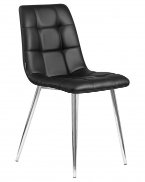 Стул обеденный DOBRIN ALEX, хром ножки, чёрная экокожа (P-01) в Игриме - igrim.ok-mebel.com | фото 2