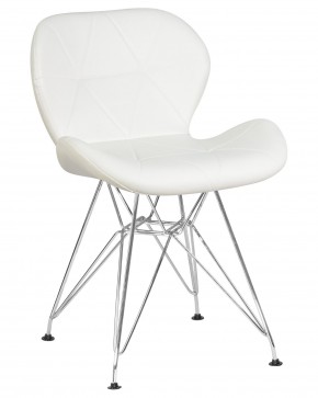 Стул обеденный DOBRIN BUTTERFLY CHROME, ножки хром, цвет белый в Игриме - igrim.ok-mebel.com | фото