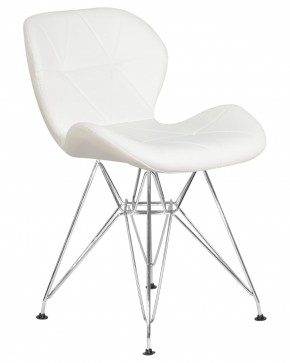 Стул обеденный DOBRIN BUTTERFLY CHROME, ножки хром, цвет белый в Игриме - igrim.ok-mebel.com | фото 2