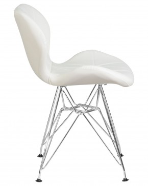 Стул обеденный DOBRIN BUTTERFLY CHROME, ножки хром, цвет белый в Игриме - igrim.ok-mebel.com | фото 3