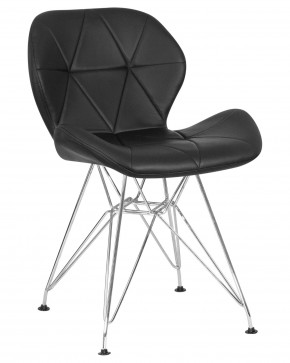 Стул обеденный DOBRIN BUTTERFLY CHROME, ножки хром, цвет чёрный в Игриме - igrim.ok-mebel.com | фото
