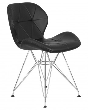 Стул обеденный DOBRIN BUTTERFLY CHROME, ножки хром, цвет чёрный в Игриме - igrim.ok-mebel.com | фото 2