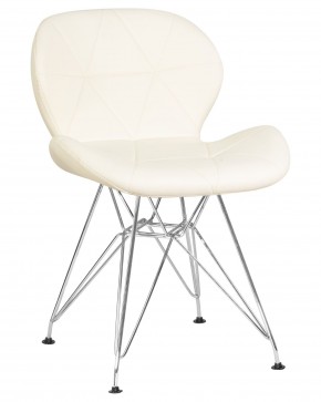 Стул обеденный DOBRIN BUTTERFLY CHROME, ножки хром, цвет кремовый в Игриме - igrim.ok-mebel.com | фото