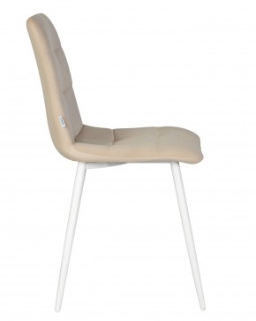 Стул обеденный DOBRIN CHILLY, Бежевый Holland 07, основание белое в Игриме - igrim.ok-mebel.com | фото 3