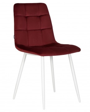 Стул обеденный DOBRIN CHILLY, Бордовый Holland 47, основание белое в Игриме - igrim.ok-mebel.com | фото