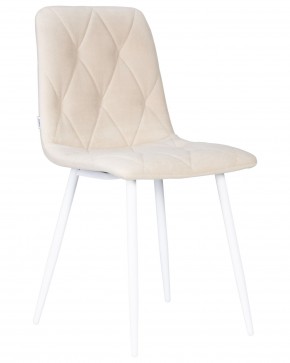 Стул обеденный DOBRIN CHILLY ROMBO, Бежевый Simple 44, основание белое в Игриме - igrim.ok-mebel.com | фото