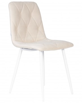 Стул обеденный DOBRIN CHILLY ROMBO, Бежевый Simple 44, основание белое в Игриме - igrim.ok-mebel.com | фото 2