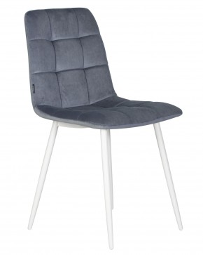 Стул обеденный DOBRIN CHILLY, Серо-голубой Holland 14, основание белое в Игриме - igrim.ok-mebel.com | фото