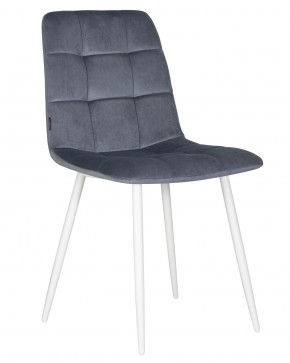 Стул обеденный DOBRIN CHILLY, Серо-голубой Holland 14, основание белое в Игриме - igrim.ok-mebel.com | фото 2
