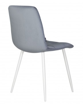 Стул обеденный DOBRIN CHILLY, Серо-голубой Holland 14, основание белое в Игриме - igrim.ok-mebel.com | фото 4