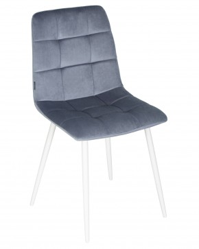 Стул обеденный DOBRIN CHILLY, Серо-голубой Holland 14, основание белое в Игриме - igrim.ok-mebel.com | фото 7