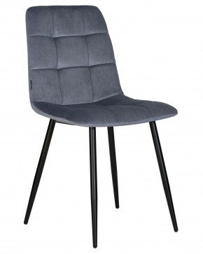 Стул обеденный DOBRIN CHILLY, Серо-голубой Holland 14, основание черное в Игриме - igrim.ok-mebel.com | фото