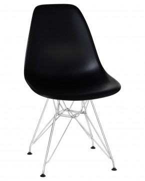 Стул обеденный DOBRIN DSR, ножки хром, цвет чёрный (B-03) в Игриме - igrim.ok-mebel.com | фото