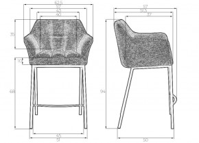 Стул полубарный DOBRIN LUCAS COUNTER, серая ткань (F-22) в Игриме - igrim.ok-mebel.com | фото 8