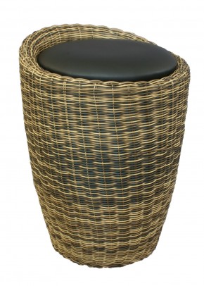 Табурет с местом для хранения LM-1100Rattan, чёрный в Игриме - igrim.ok-mebel.com | фото