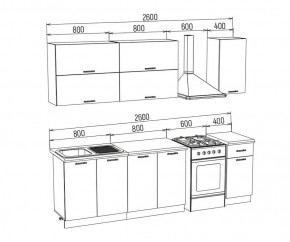 ТЕХНО-3 Кухонный гарнитур 2,0 м Компоновка №2 в Игриме - igrim.ok-mebel.com | фото 2