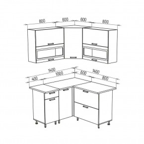 ТЕХНО Кухонный гарнитур угловой 1,4х1,4 м Компоновка №2 в Игриме - igrim.ok-mebel.com | фото 8