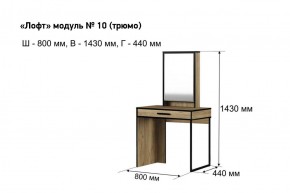 Трюмо "Лофт 10" в Игриме - igrim.ok-mebel.com | фото 3