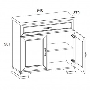 Тумба 2D1S, TIFFANY, цвет вудлайн кремовый в Игриме - igrim.ok-mebel.com | фото 3