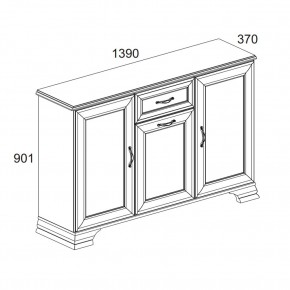 Тумба 3D1S, TIFFANY, цвет вудлайн кремовый в Игриме - igrim.ok-mebel.com | фото 2